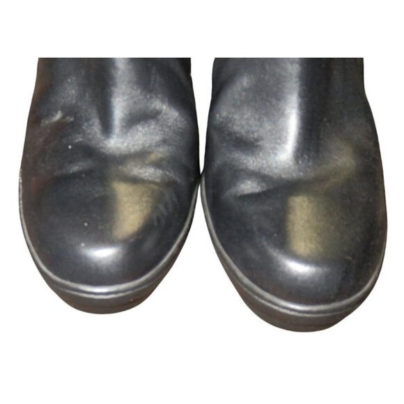 TOD'S Black Italian Leather & Suede Platform Ankle Boots 40.5 US 10 w/ Dustbag - Picture 3 of 15